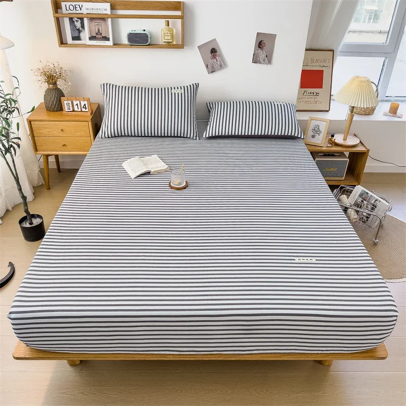3 шт. простые линии комплект простыней из чистого хлопка постельного белья мягкий