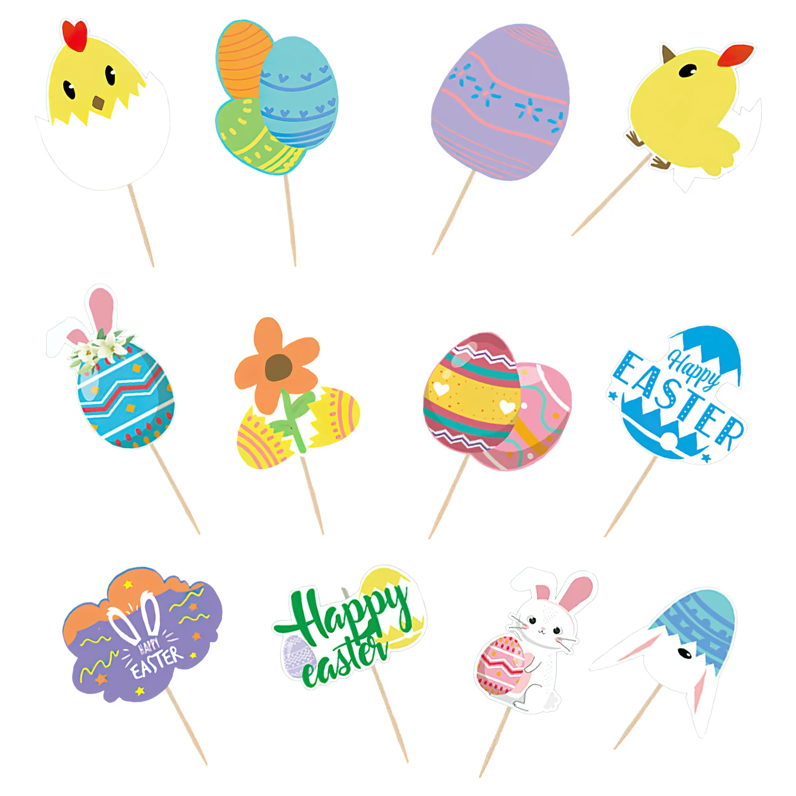 

Cake Cupcake Topperspicks Easter Insert Bunny Decors Adorable Rabbit Shaped Dessert Cartoon Ornaments