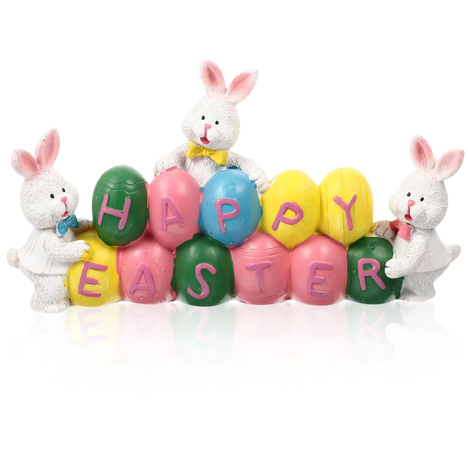 

Easter Bunny Tabletop Rabbit Ornament Spring Party Table Resin Eggs Happy Centerpiece Decor Desktop Lawn Sculpture Decorations