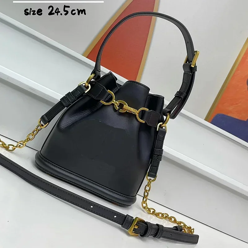 

2023New Fashion Luxury Designer Leather Bucket Bag High Quality Genuine Bags for Women Luxury Brand Shoulder Bolsas Para Mujeres