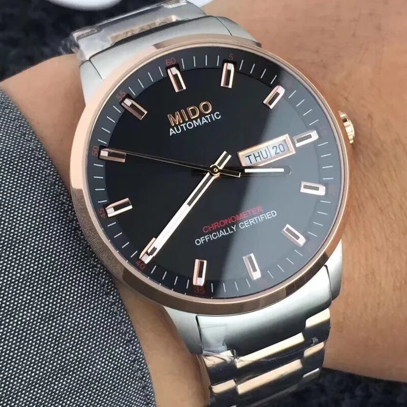

Модные мужские часы, автоматические механические наручные часы MIDO Design Super Ocean, белые, синие, высокое качество 904L, нержавеющая сталь AAA
