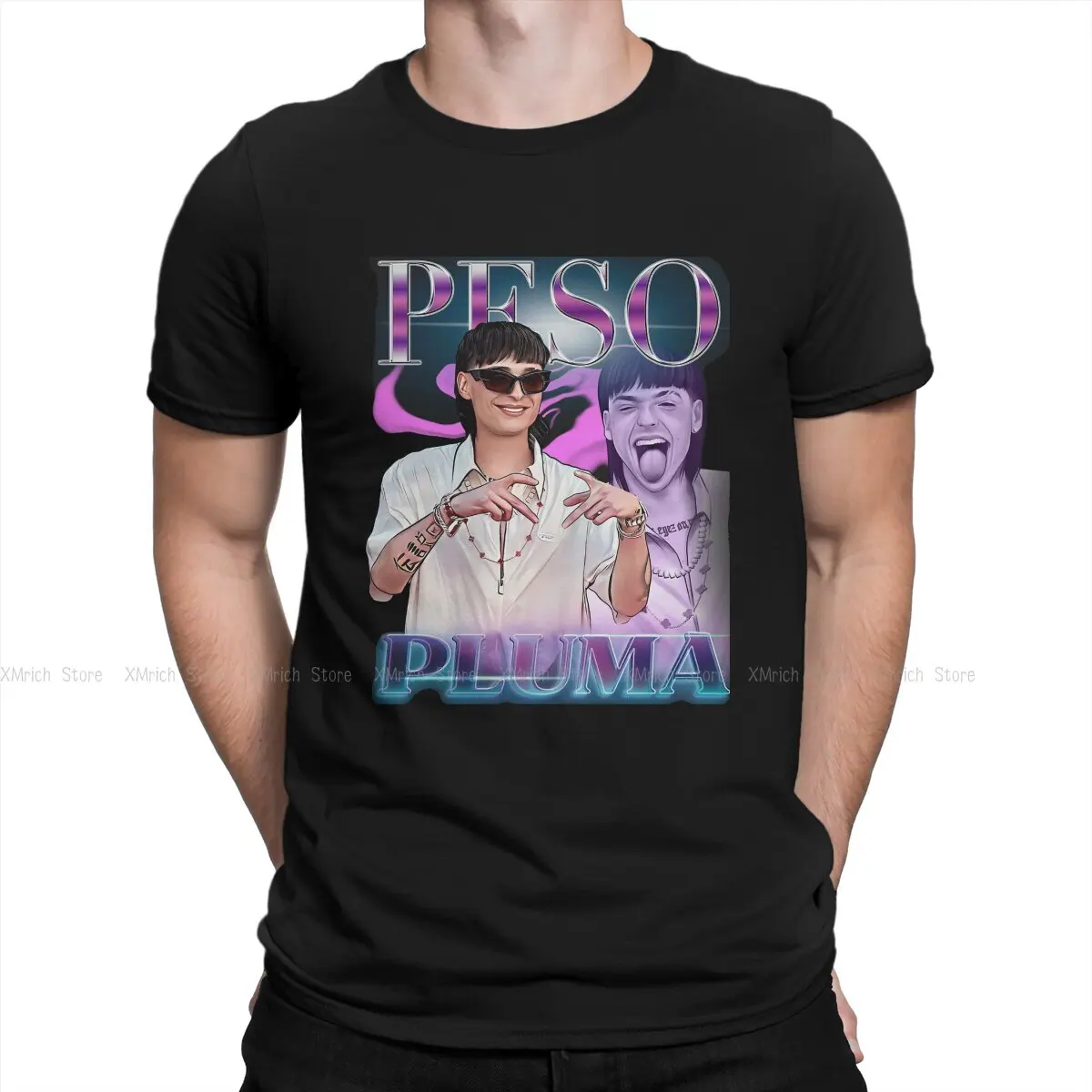

New Mexican Singer Man TShirt Peso Pluma Classic 90s Fashion T Shirt Harajuku Sweatshirts New Trend