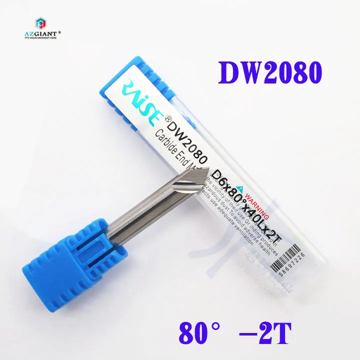 

DW2080 Raise tungsten steel double groove flat drill D6x80 x40x2T 80 degree 2 tooth angle milling cutter carbide end mills