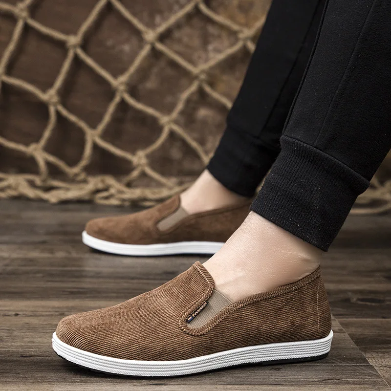 

Лоферы мужские повседневные, плоская ткань, без застежки, удобные дышащие, однотонные, весна-осень