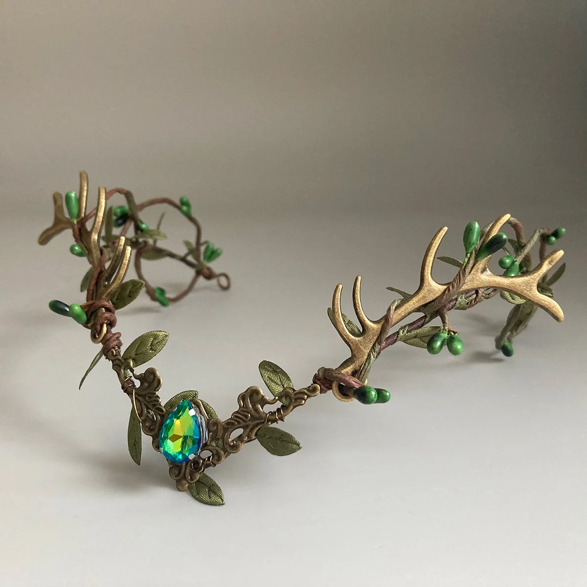 Фото Сказочная корона с рогами Корона эльфа Лесной эльфийский тиара Корона друида Эльфийский круг с рогами Эльвенский круг Для эпохи Возрождения №3
