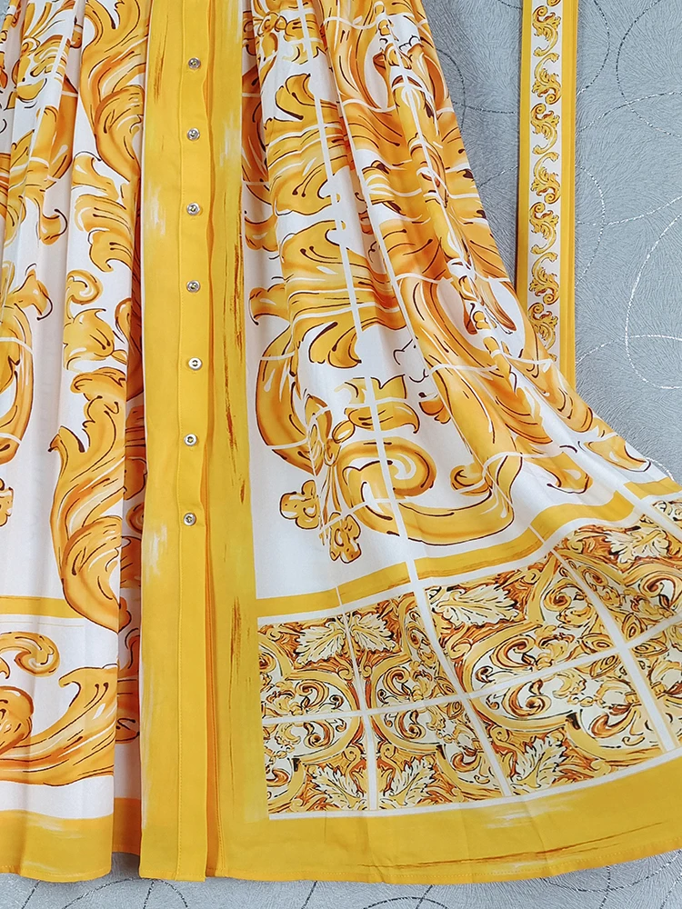 Женское длинное платье с поясом AELESEEN элегантное модельное отложным воротником и