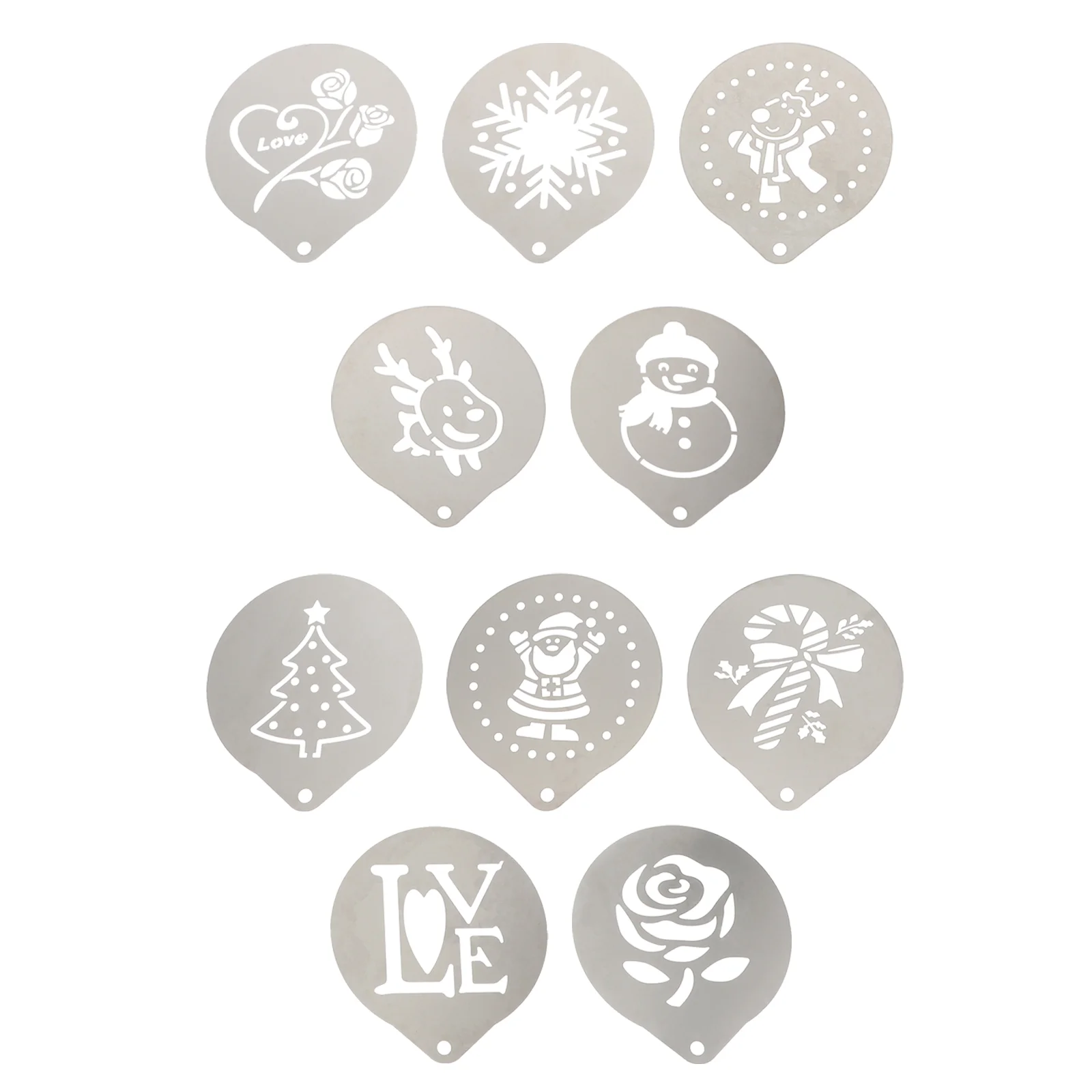

10Pcs Coffee Template Latte Stencils Christmas Cake Templates Snowflakes Coffee Template Coffee Decorating Stencils