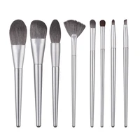8pcs silver gray rose red milk tea color soft makeup brushes set for cosmetics blush powder eyeshadow makeup brush beauty tool