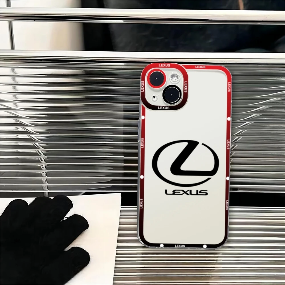 Фото Чехол для телефона с логотипом автомобиля L-LexusES для IPhone 16 Pro Max 16 15 13 14 12 11 Pro Max Mini Angel Eyes, мягкий прозрачный чехол №3