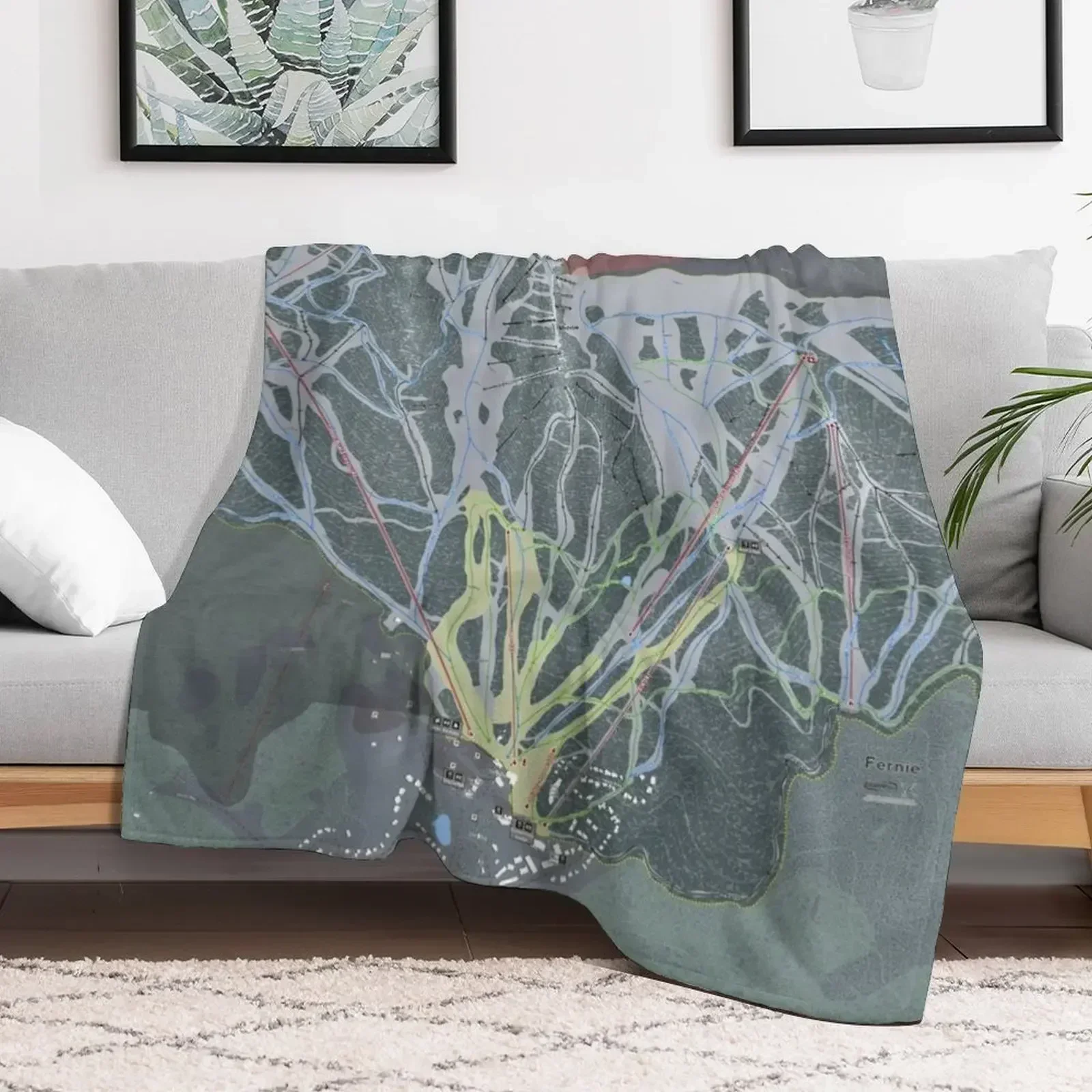 Фланелевое одеяло Fernie Resort Trail Map