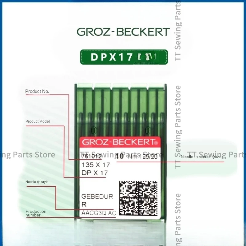 100 шт. 10 упаковок немецкая швейная машина Grot Dpx17 золотые иглы Dp*17 Dp17 Gebpresas