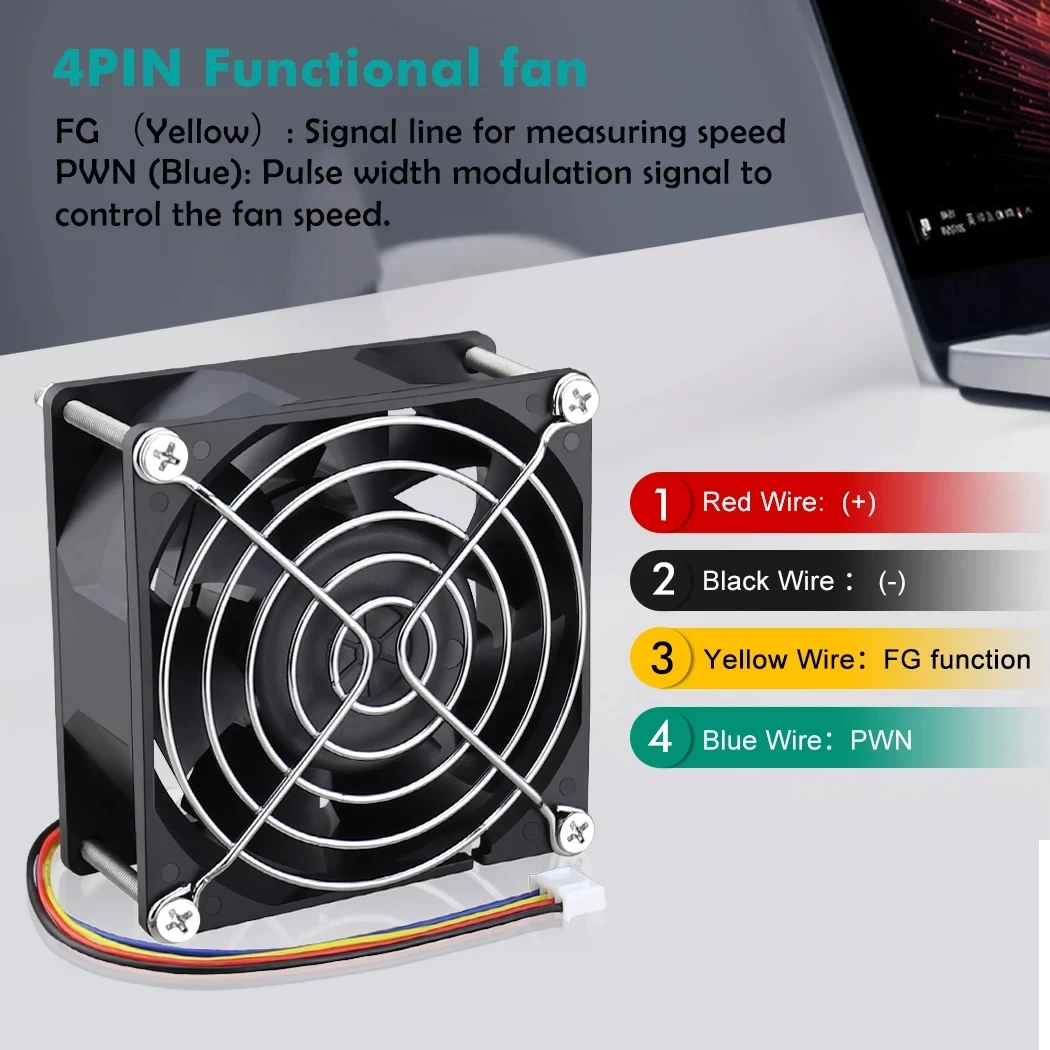 Gdstime DC 12V вентилятор 80*80*38MM высокоскоростной охлаждающий 8038 двойной шарик 4PIN PWM