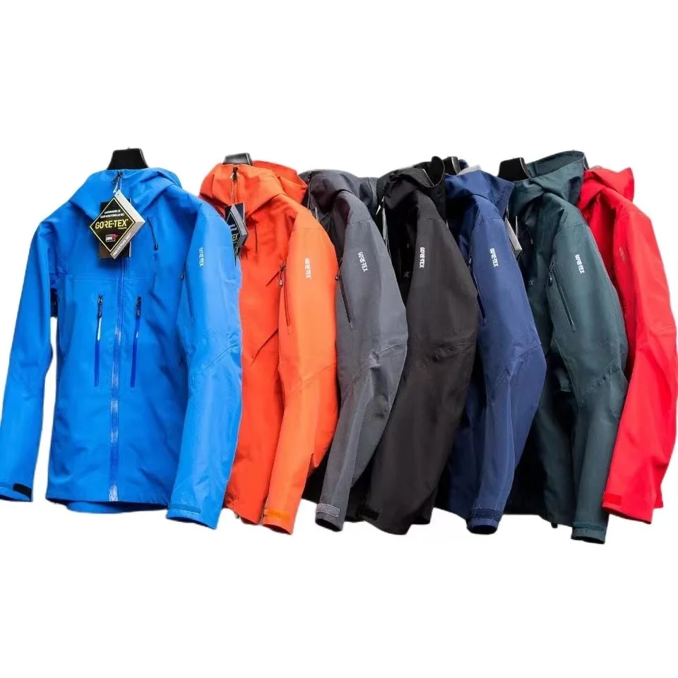 

2023 модная трехслойная уличная водонепроницаемая куртка для мужчин и женщин GORE-TEXPRO SV Мужские Повседневные Легкие Походные куртки
