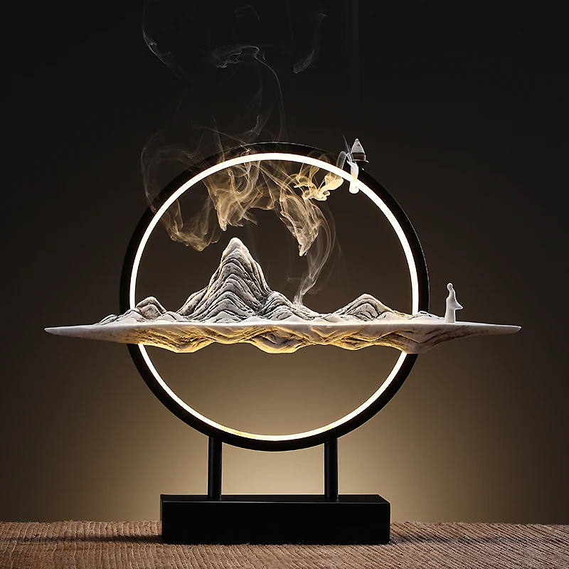 

Electric Waterfall Incense Burner Glass Pipes Chinese Backflow Incense Burner Chinese aporizer Porta Inciensos Home Decor