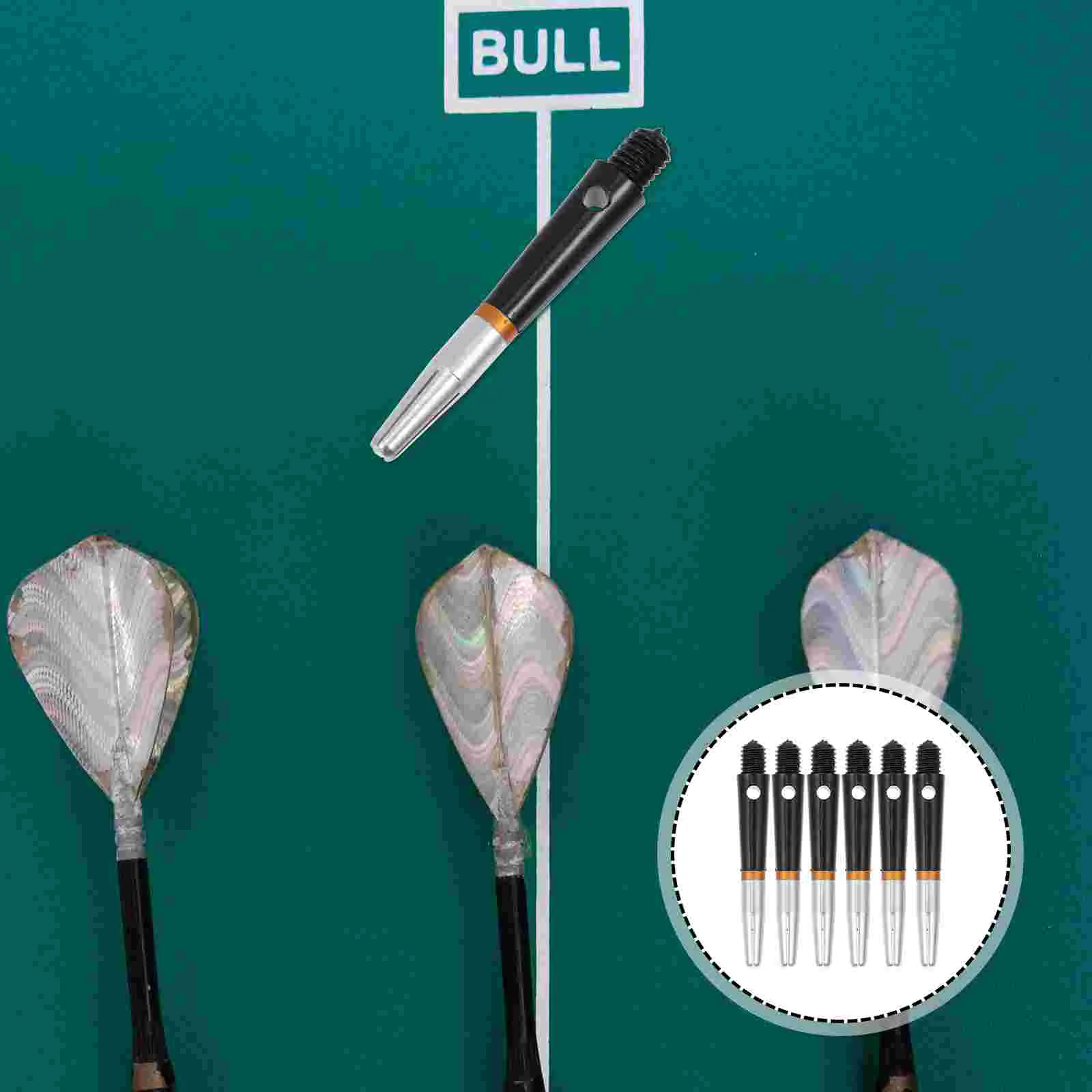 

6Pcs Dart Shafts Rotating Dart Stems Dart Accessories Dart Plaything (Black)
