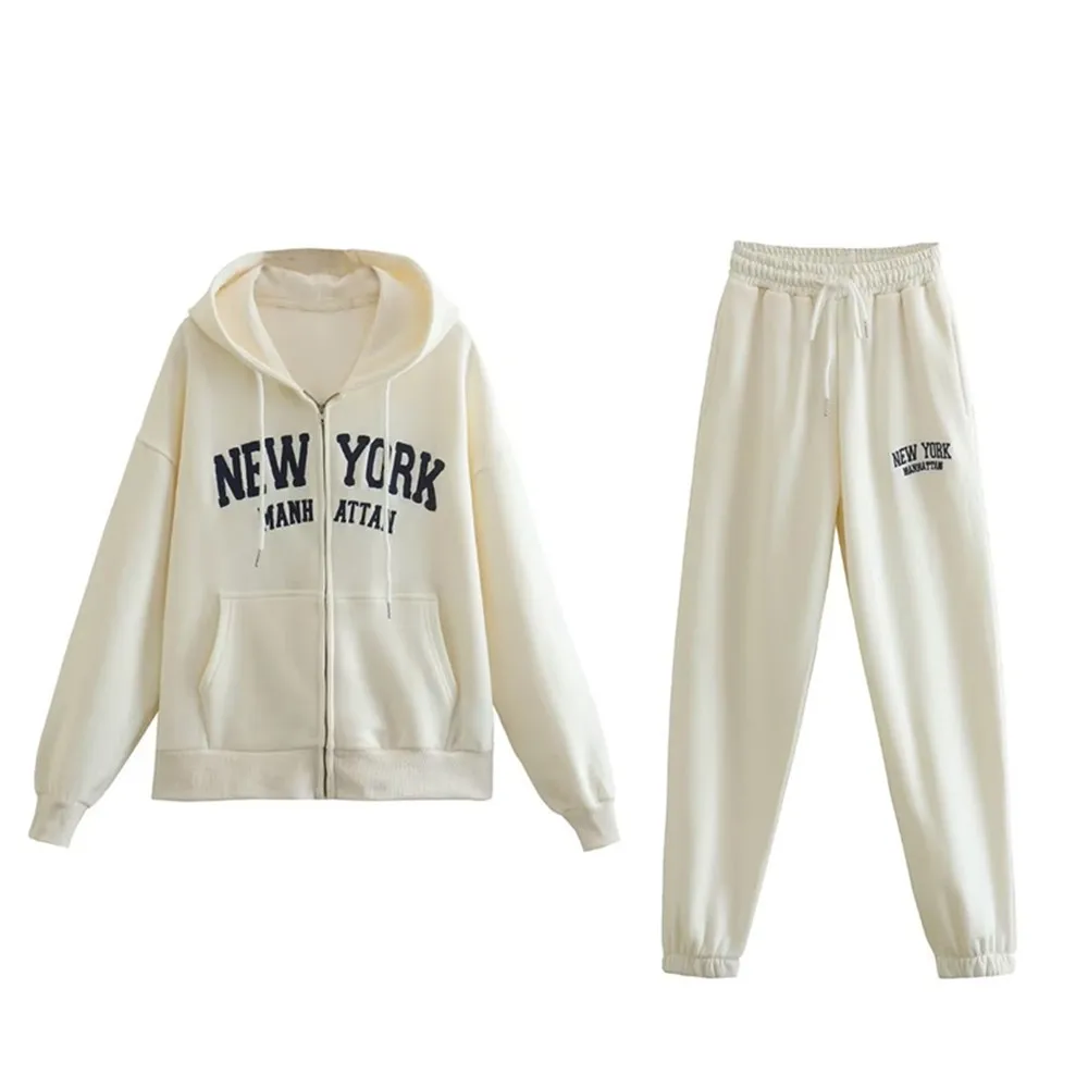 

Женский свитер с капюшоном и вышивкой текста COS LRIS, Осень-зима + эластичные штаны для бега с высокой талией, 1131/893