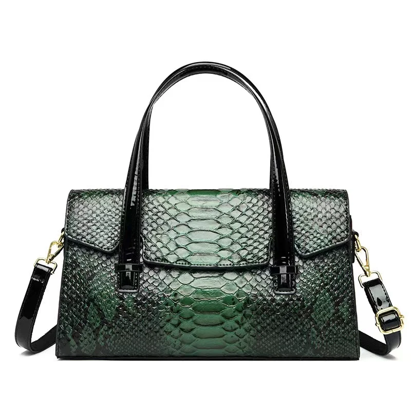 Новинка 2024 вместительная сумка со змеиным принтом стильная через плечо J80