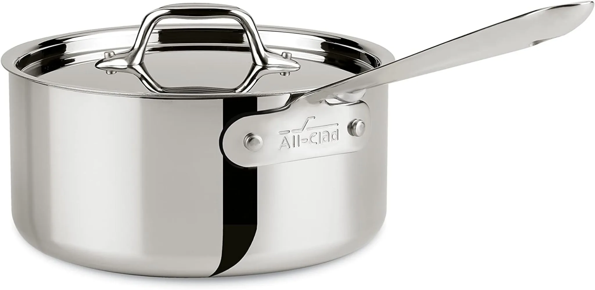 

All-Clad D3 3-Ply Stainless Steel Sauce Pan with Lid 3 Quart Induction Oven Broil Safe 600F Pots and Pans, Cookware,Silver