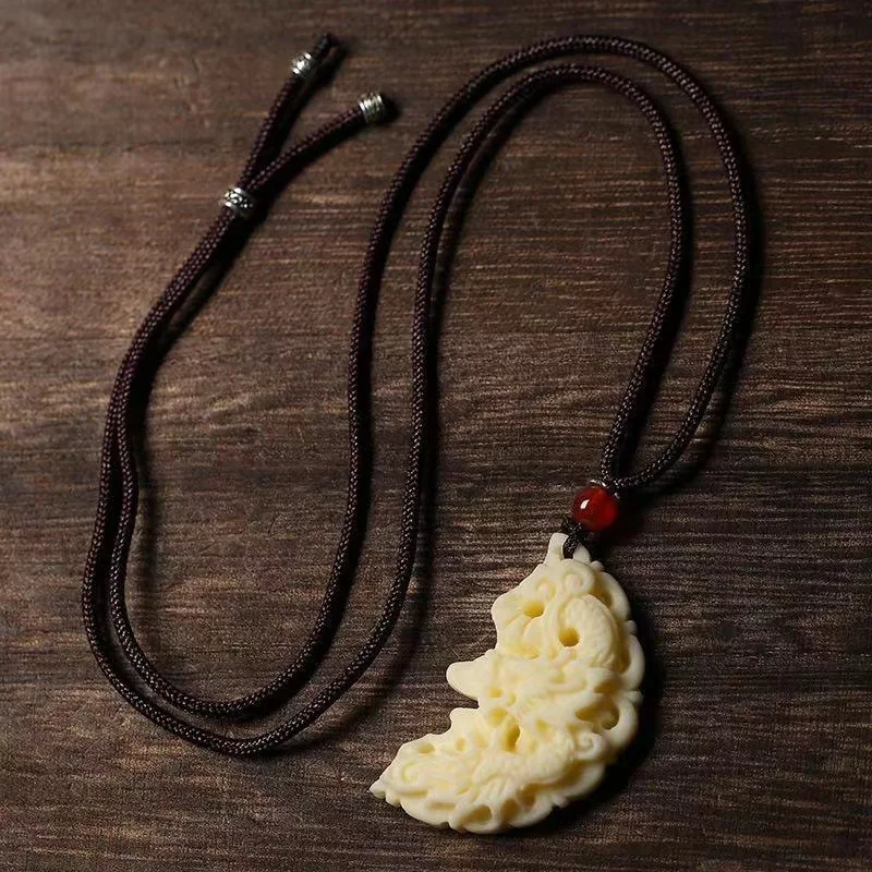 Универсальная резьба подвеска в виде ореха цвета слоновой кости мужское и