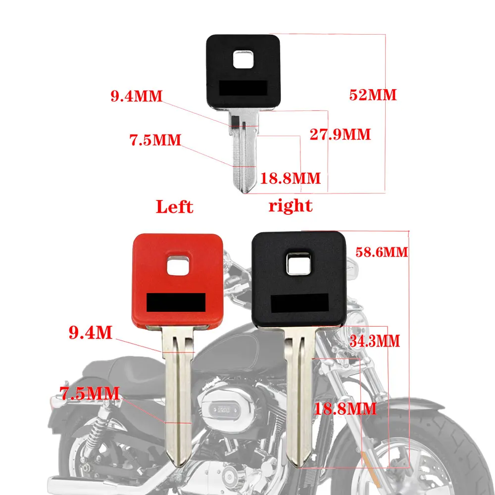 Черный пустой ключ с необрезанным лезвием для мотоцикла Harley Sportster XL 883 1200 XL883 C N L R