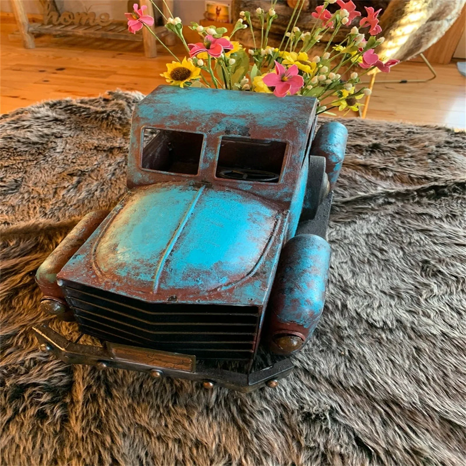 

Farm Truck Rustic Car Flower Pot Personalized Huge Rustic Spring Metal Truck Decor Diy Featured New Home Decoration Miniatures