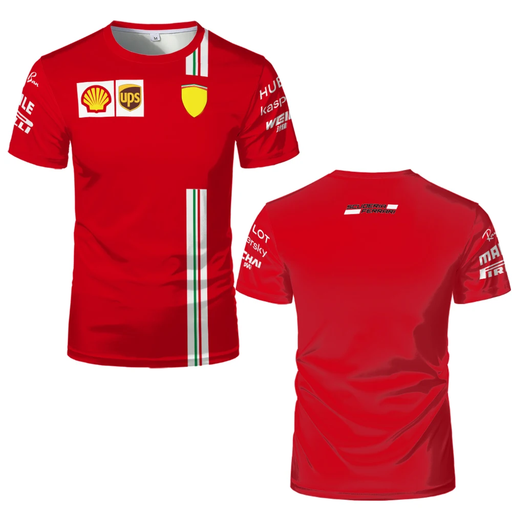 

For Ferrari 2022 Formula One F1 Racing Team Racing Outdoor Sports Riding Moto Uniform Short Sleeve T-Shirt