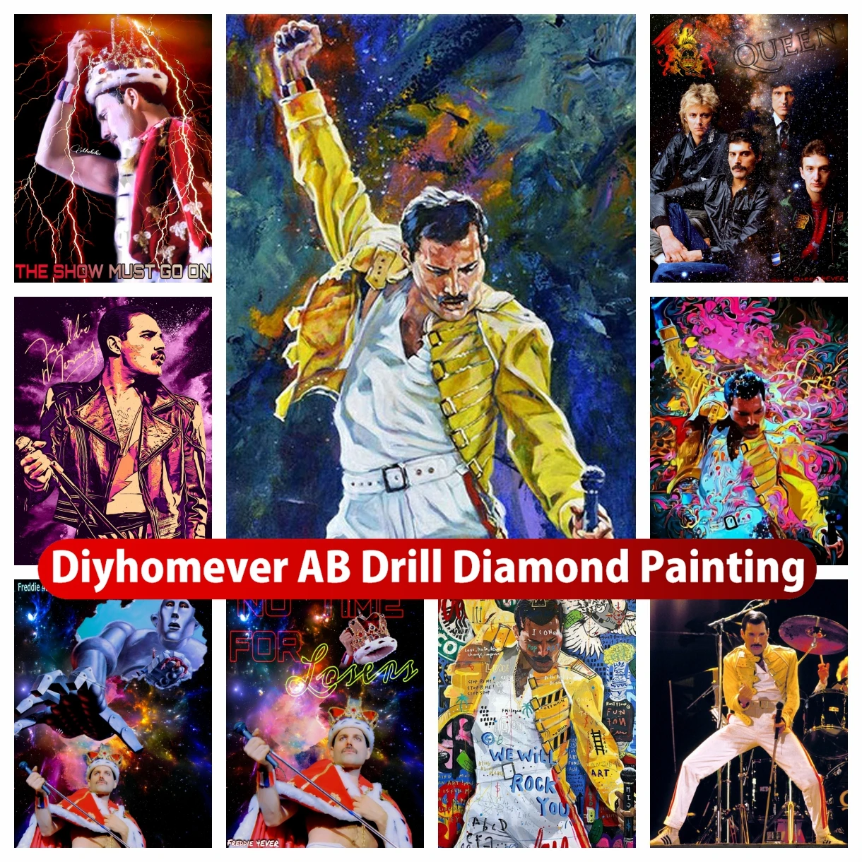 

Алмазная живопись Freddie Mercury Rock Music 5D DIY AB, вышивка мозаикой, королева, легендарный певец, вышивка крестиком, домашний декор, подарок