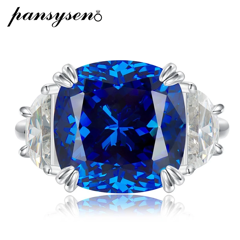 

Женское кольцо из серебра 100% пробы, с сапфиром, 13 мм