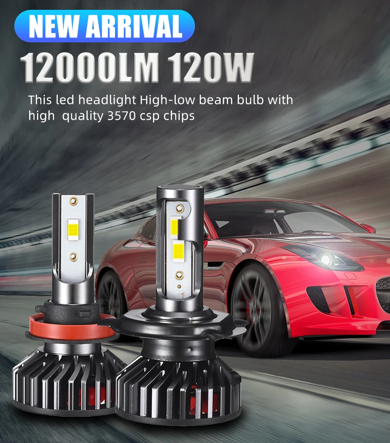 

H11 Led Headlights for car 4300K/6000K/8000K 12V 12000LM 120W 9006/HB4 Car LED 9005/HB3 H8/H9 Headbulb Auto Fog Lamp