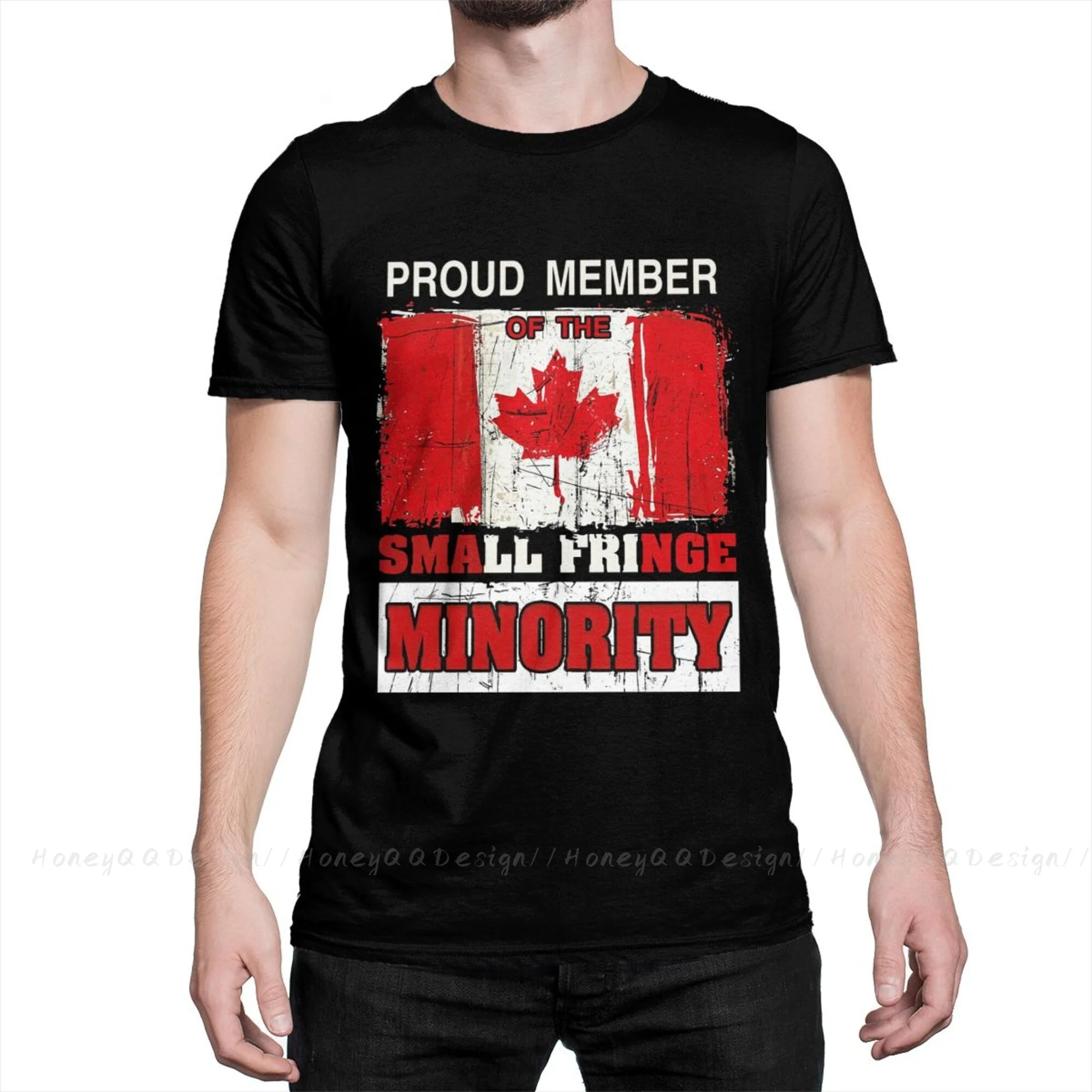 

Top Quality Men Clothing Canadian Truckers T-Shirt Proud Member Of A Small Fringe Minority O neck Shirt Fashion Short Sleeve