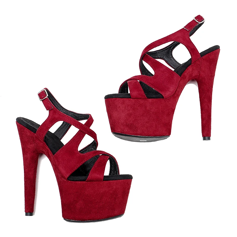 Leecabe 17CM/7Inch Suede upper sexy exotic sandals  platform fashion High Heels  Pole Dancing Shoes