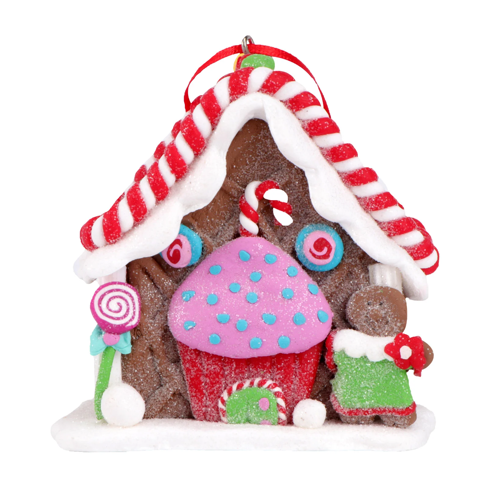 

House Gingerbread Christmas Decorative Candy Decor Miniature Glitter Decorations Ornaments Shaped