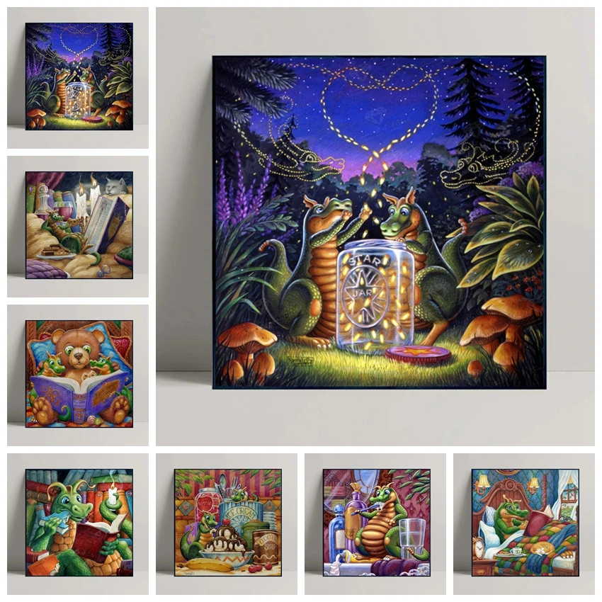 5D алмазная живопись &quotсделай сам&quot эльфы и дракон случайная мозаика полная