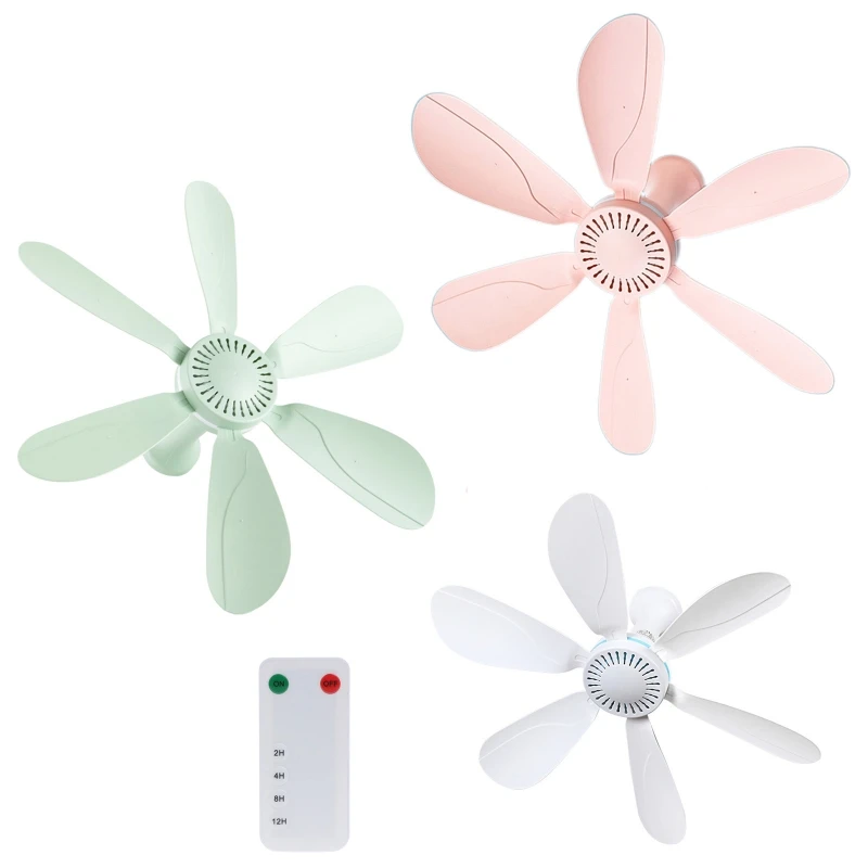 

220V 50Hz 10W Remote Control Timing Ceiling Fan Hanging Fan One Speed 2/4/8/12 Hours Timer with 4.0m Power Cord US Plug