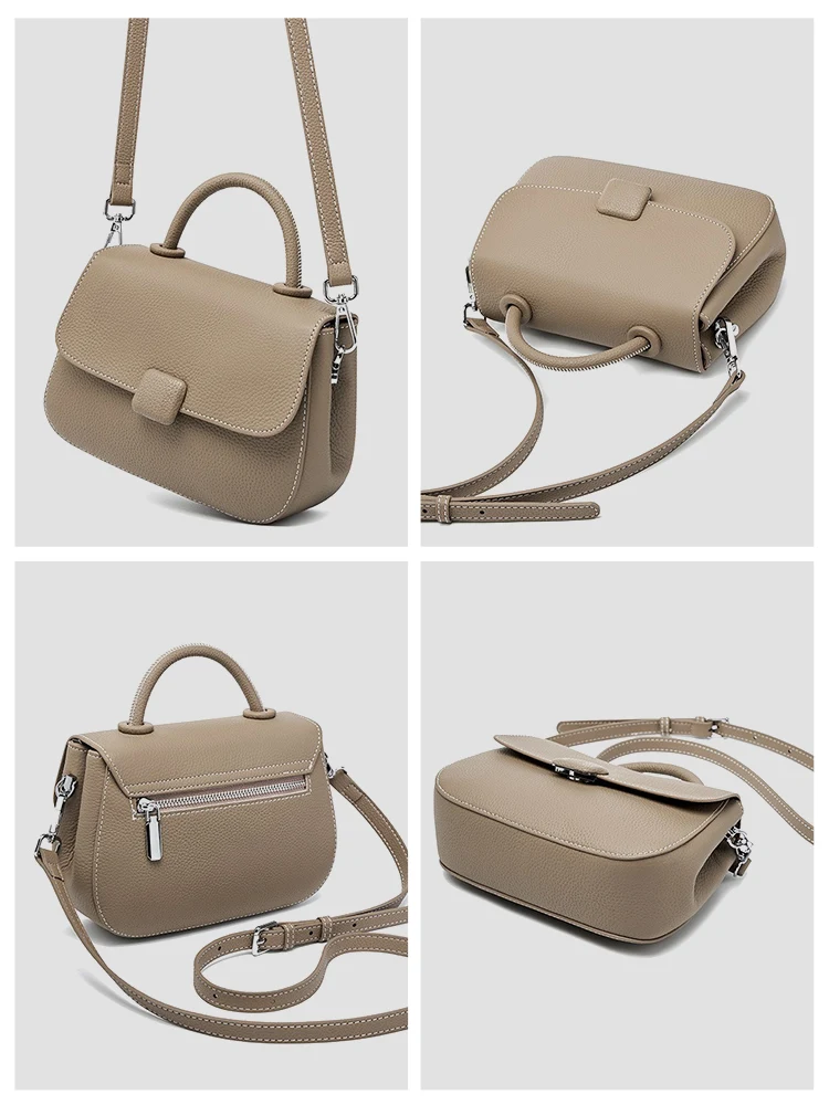 Женская Ретро сумка-тоут Zency из натуральной кожи дизайнерская квадратная