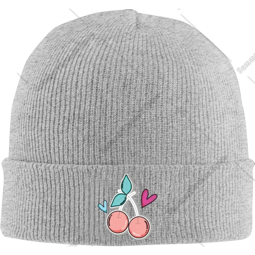Прекрасная шапка с вишней и сердечком для мужчин женщин зимние вязаные шапки