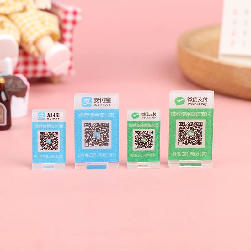 1:6 1:12 миниатюрный кукольный домик с QR-кодом моделирование кода платежа модель