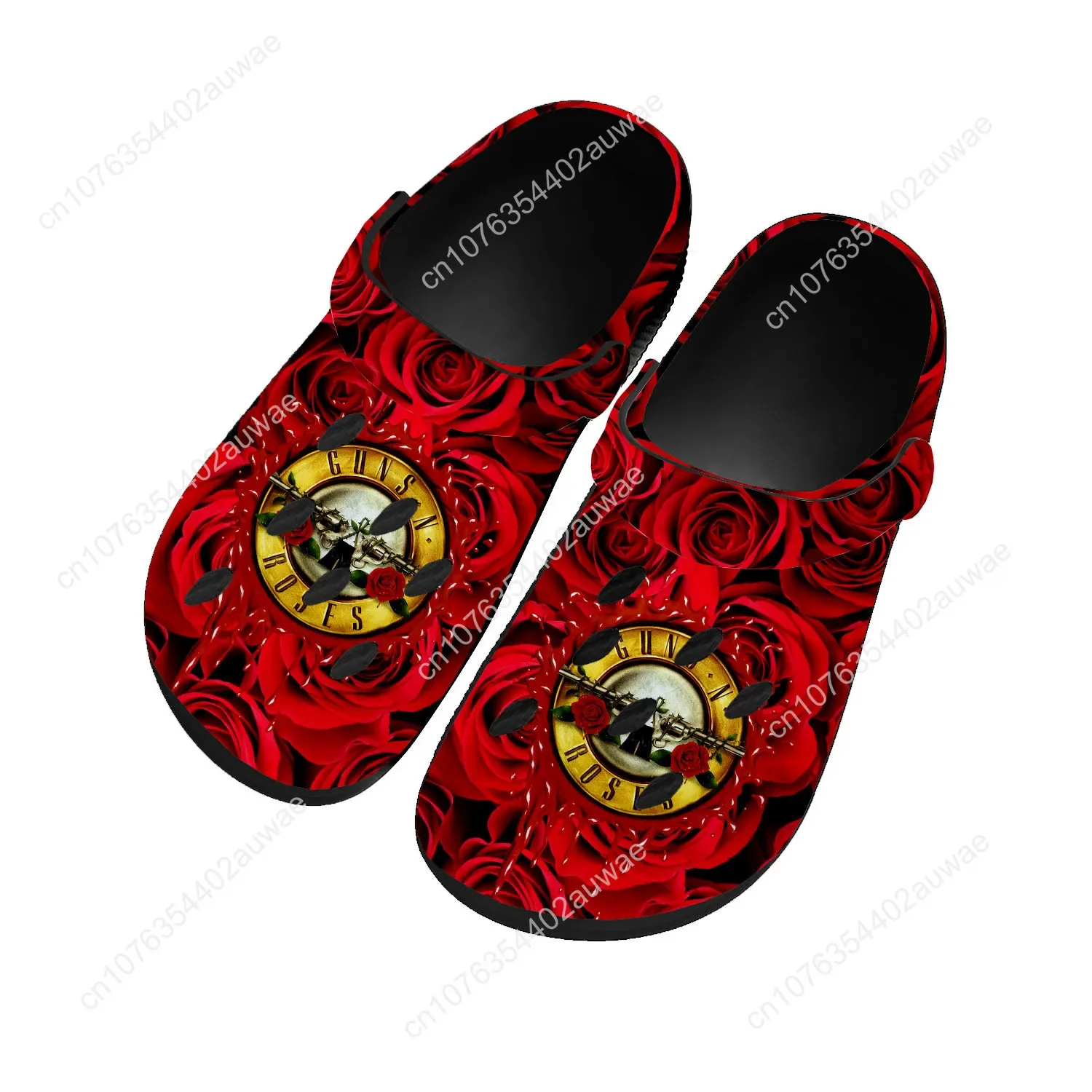 

Guns N Roses Metal Rock Band Home Clogs Custom Water Shoes Mens Womens Teenager Sandals Garden Clog Breathable Hole Slippers