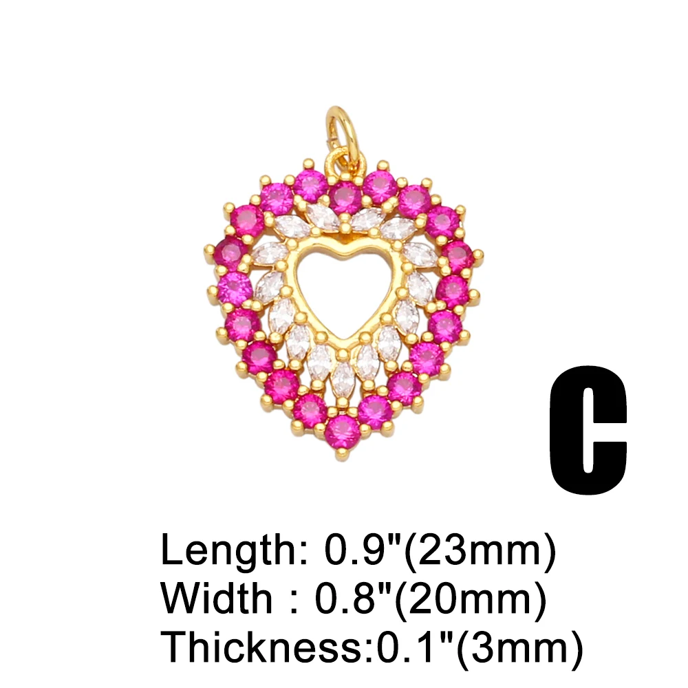 OCESRIO модные CZ подвески в виде сердца для ожерелья медные позолоченные сердечки