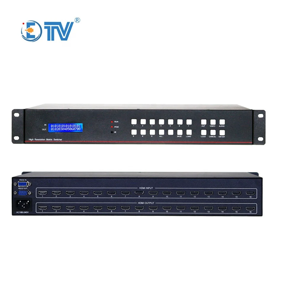 

ETV 16 in 16 out video matrix switcher