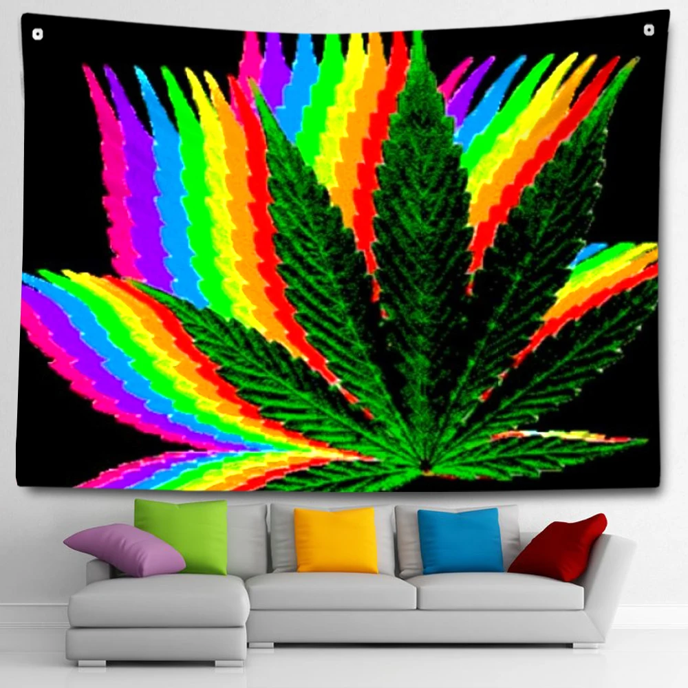 

Beauty Colorful Maple Leaf Tapestry Hippie Tablecloth Wall Hanging Art Bedroom Living Room Back To School Dorm Dec