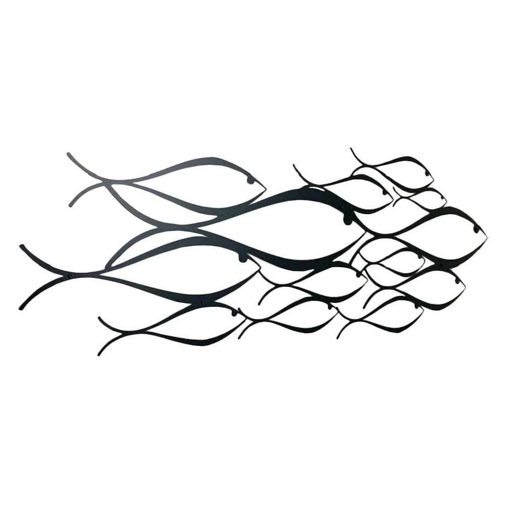 

School Fish Wall Hanging Swarm Adorn Adornment Nautical Decor Iron Artistic Pendant Mounted Summer