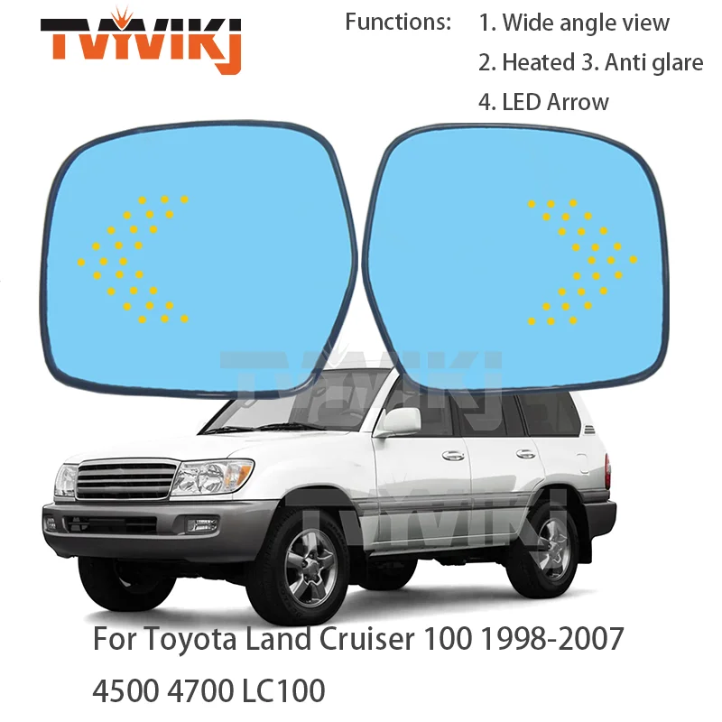 2 шт. боковое зеркало заднего вида синее стекло Объектив Светодиодная стрелка для