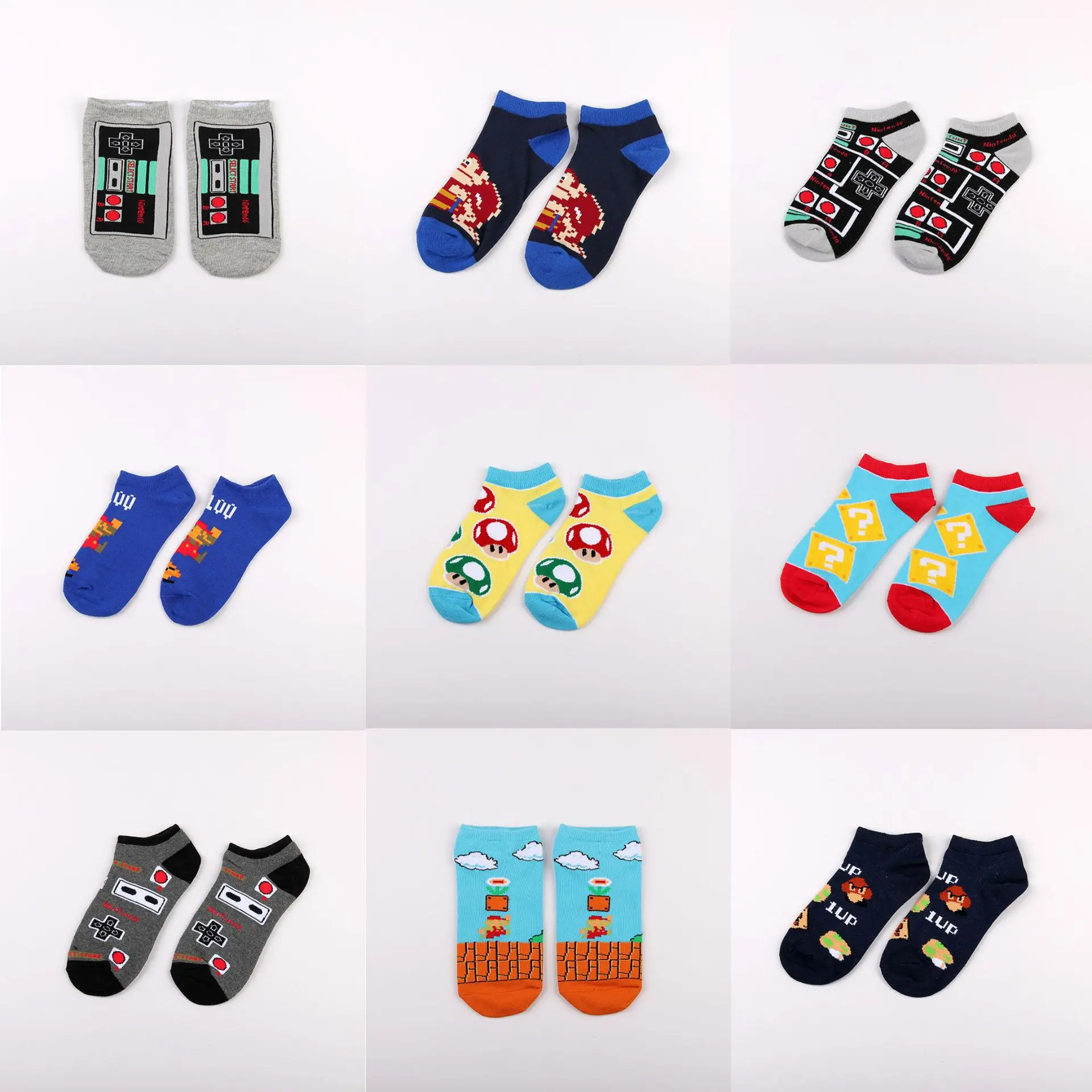 

Mario game cartoon Mary casual sports jacquard men's and women's cotton couple socks high quality fashion short tube tide socks