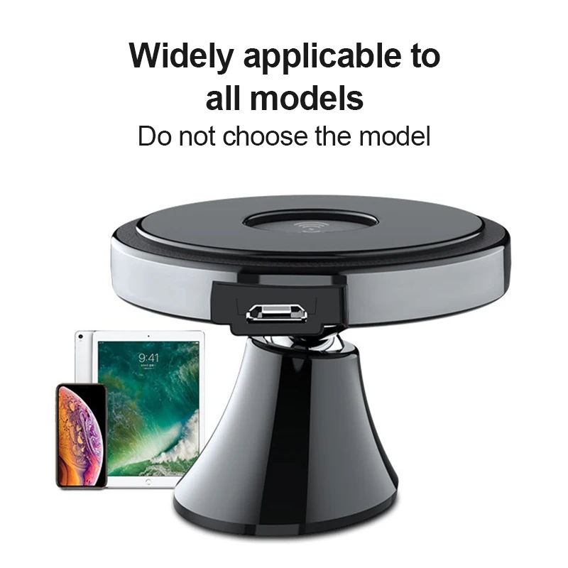 

10w Qi Charging Stand 360 Degree Rotation Car Phone Holder Fast Wireless Universal Car Wireless Charger For Samsung Galaxy