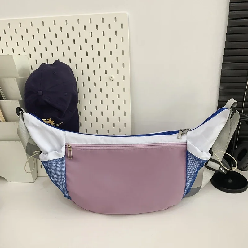 Нейлоновая сумка через плечо Colorblock вместительная Сетчатая Сумка унисекс 2024