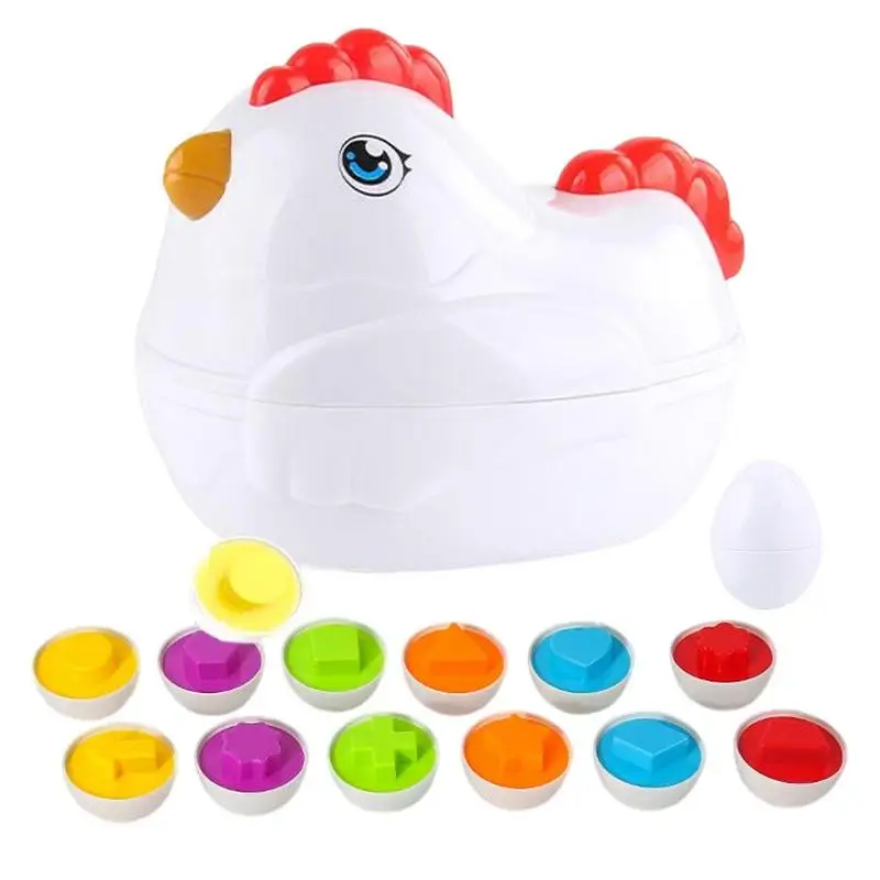 

Игрушки Монтессори с куриными яйцами, подходящая игра с номером цветов, сенсорные игрушки для мелкой моторики, Обучающие игрушки Монтессор...