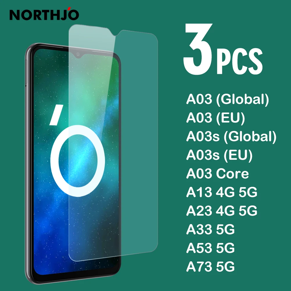 

3 Pcs For Samsung Galaxy A03 A03s Core A13 4G A23 A33 A53 A73 5G Clear Tempered Glass Film Screen Protector