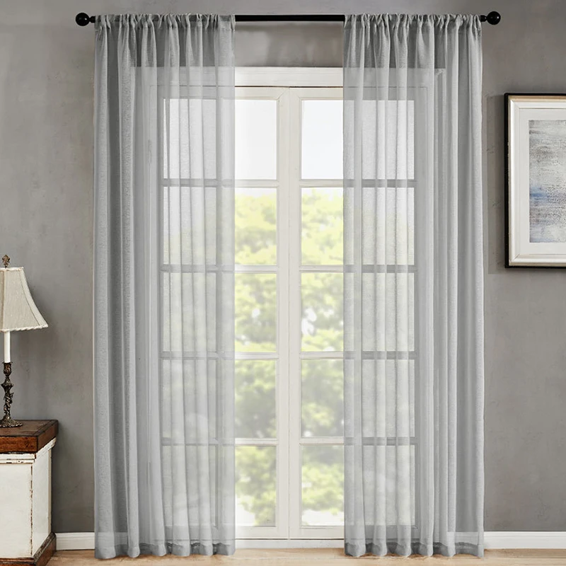 

Curtain for Window Tulle for Living Room Bedroom The Kitchen Finished Solid Window Treatment Home Decorations Panels