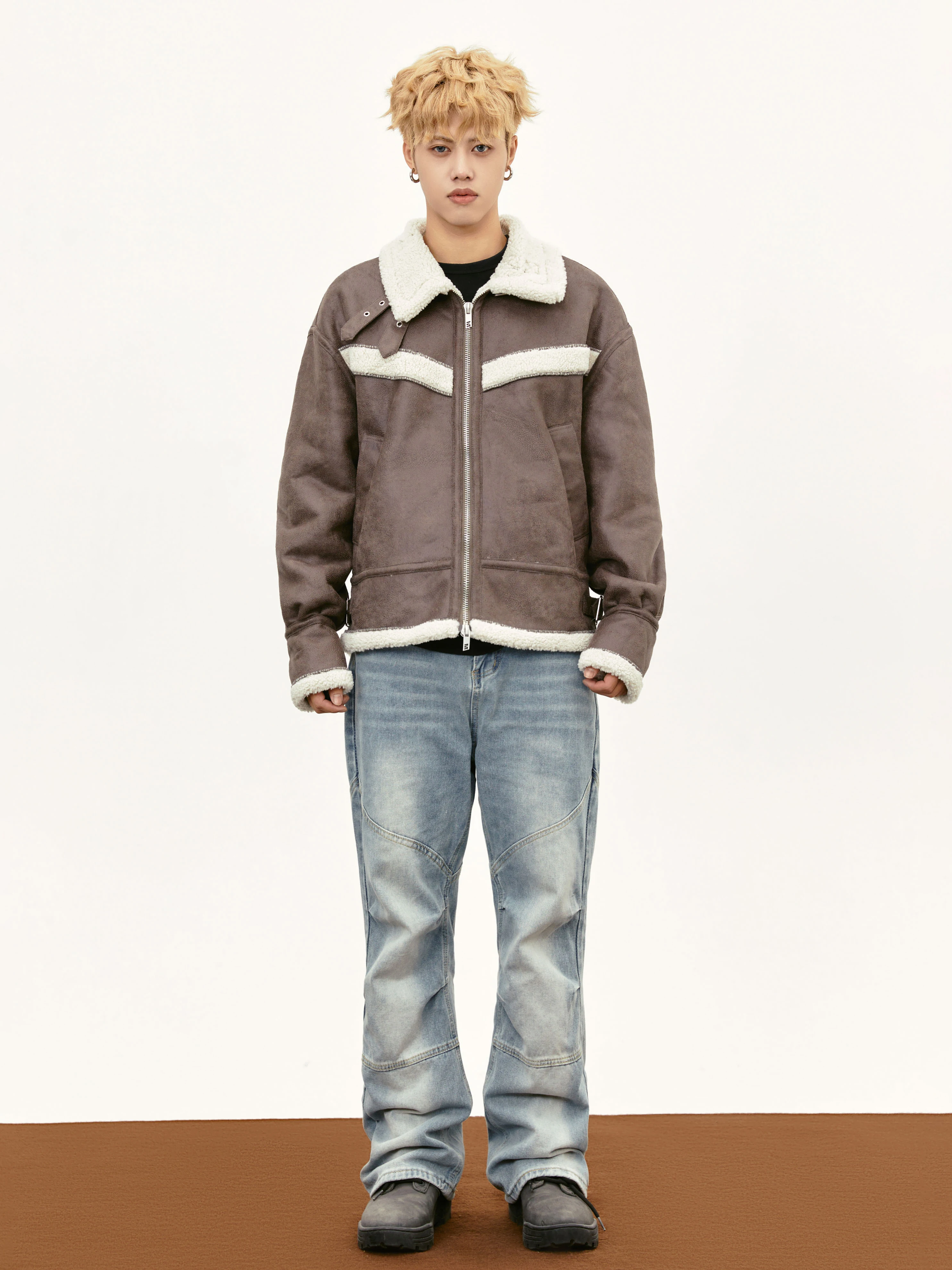 Винтажная меховая интегрированная флисовая куртка MADEEXTREME для мужчин зимнее